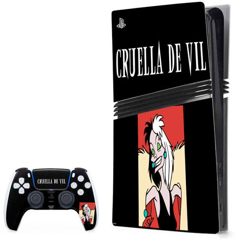 Disney Villains Cruella de Vil PlayStation PS5 Skins