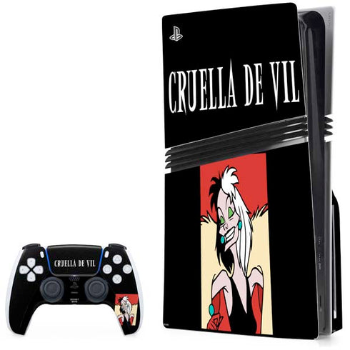 Disney Villains Cruella de Vil PlayStation PS5 Skins