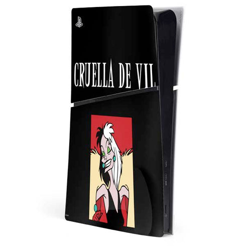 Disney Villains Cruella de Vil PS5 Slim Digital Edition Console Skin