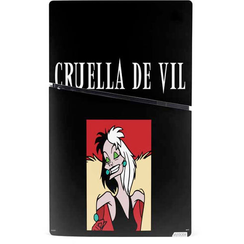 Disney Villains Cruella de Vil PS5 Slim Digital Edition Console Skin