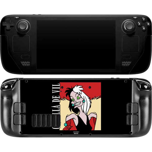 Disney Villains Cruella de Vil Steam Deck Handheld Gaming Computer OLED Skin