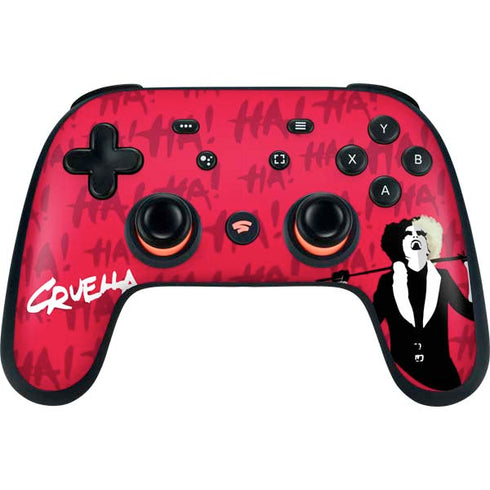 Disney Cruella (2021) Evil Laugh Google Stadia Controller Skin