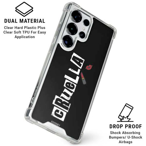 Disney Cruella (2021) Logo and Lipstick Galaxy S25 Ultra Clear Case