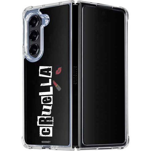 Disney Cruella (2021) Logo and Lipstick Galaxy Z Fold5 5G Clear Case