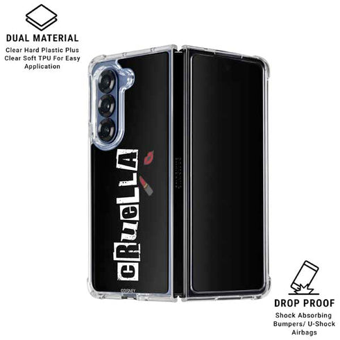 Disney Cruella (2021) Logo and Lipstick Galaxy Z Fold6 Clear Case