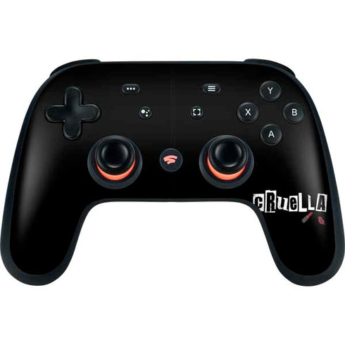 Disney Cruella (2021) Logo and Lipstick Google Stadia Controller Skin