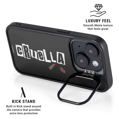 Disney Cruella (2021) Logo and Lipstick iPhone 14 Plus Kickstand Case