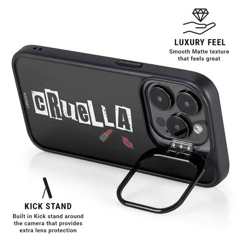 Disney Cruella (2021) Logo and Lipstick iPhone 14 Pro Max Kickstand Case
