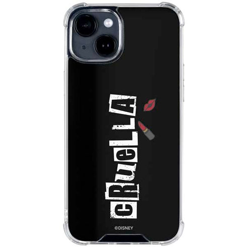 Disney Cruella (2021) Logo and Lipstick iPhone 15 Clear Case