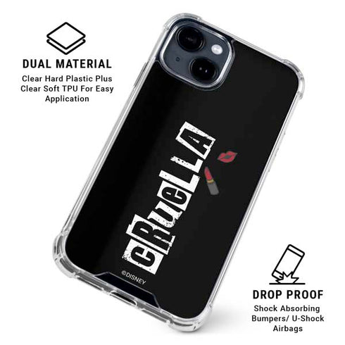 Disney Cruella (2021) Logo and Lipstick iPhone 15 Clear Case