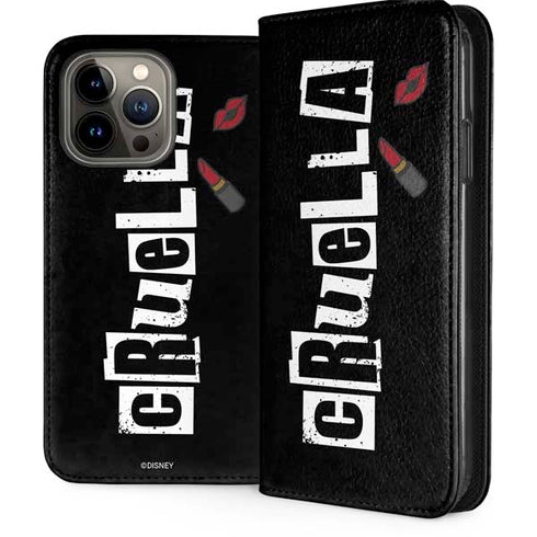 Disney Cruella (2021) Logo and Lipstick iPhone 15 Pro Max Folio Case