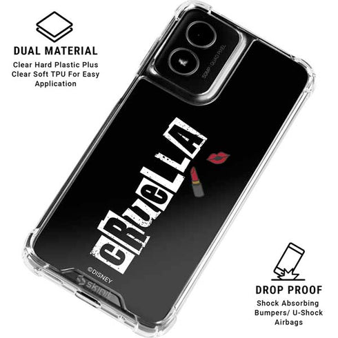 Disney Cruella (2021) Logo and Lipstick Moto G Power 5G (2024) Clear Case