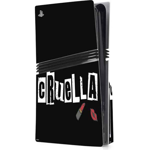 Disney Cruella (2021) Logo and Lipstick PS5 Pro Disk Console Skin