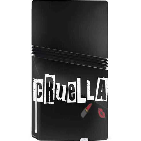 Disney Cruella (2021) Logo and Lipstick PS5 Pro Disk Console Skin