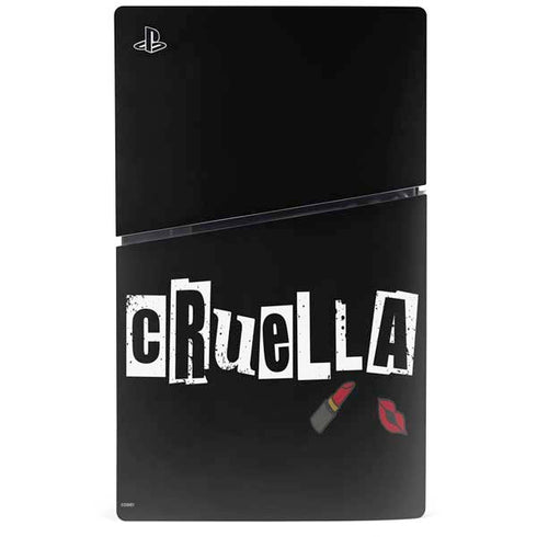 Disney Cruella (2021) Logo and Lipstick PS5 Slim Digital Edition Console Skin