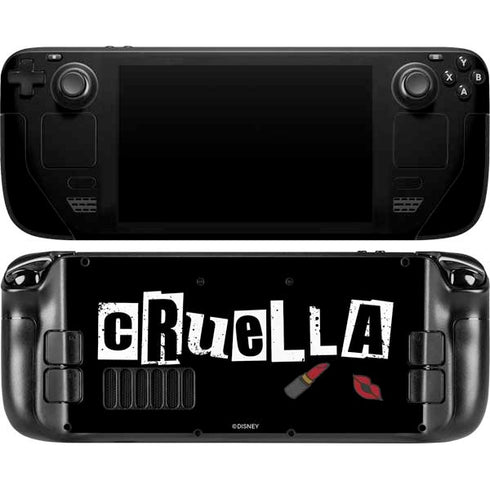 Disney Cruella (2021) Logo and Lipstick Steam Deck Handheld Gaming Computer OLED Skin