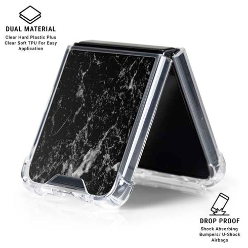 Crushed Black Galaxy Z Flip6 Clear Case