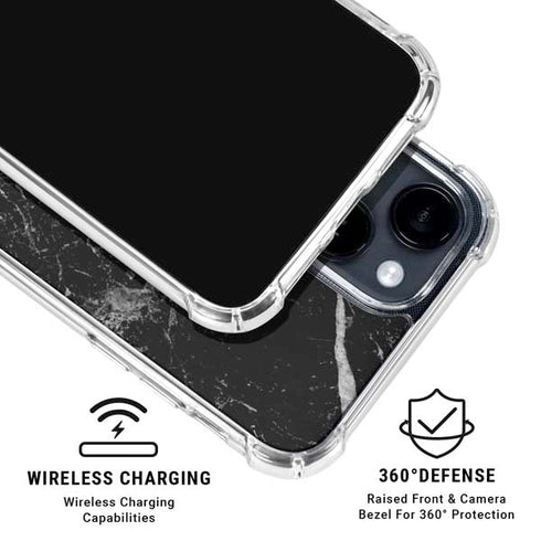 Crushed Black iPhone 15 Clear Case