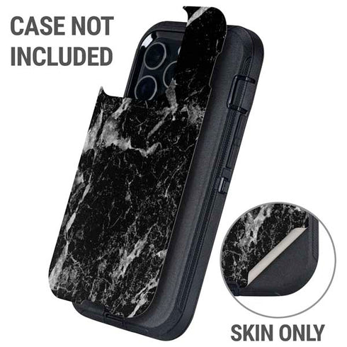 Crushed Black Otterbox Defender iPhone Skin