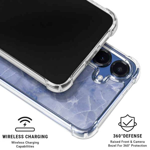 Crushed Blue Galaxy S25 Plus Clear Case