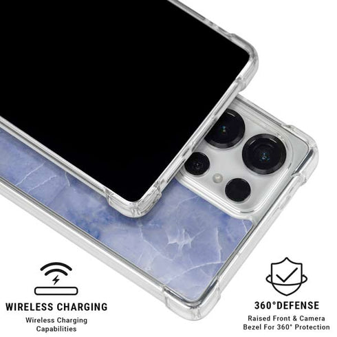 Crushed Blue Galaxy S25 Ultra Clear Case