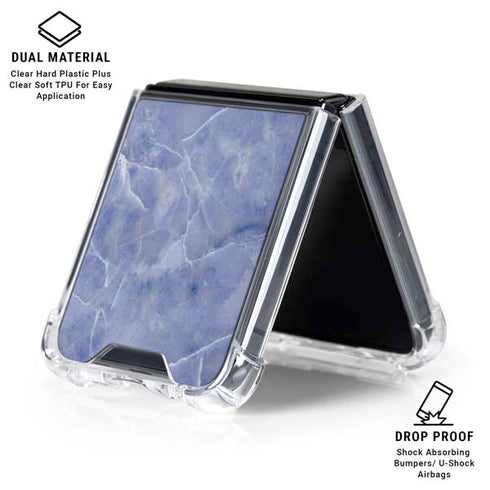 Crushed Blue Galaxy Z Flip6 Clear Case