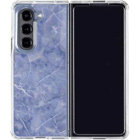 Crushed Blue Galaxy Z Fold5 5G Clear Case