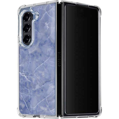 Crushed Blue Galaxy Z Fold5 5G Clear Case