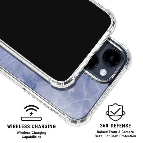 Crushed Blue iPhone 15 Clear Case