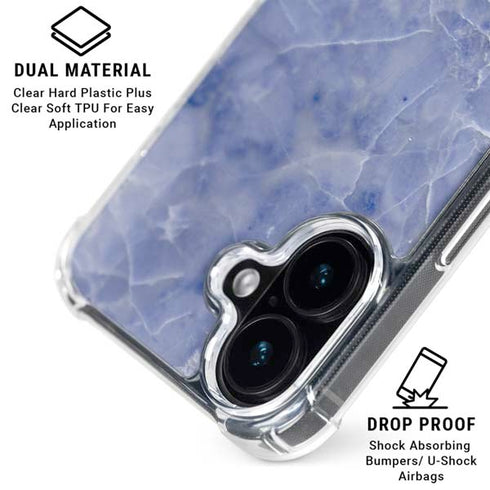 Crushed Blue iPhone 16 Clear Case