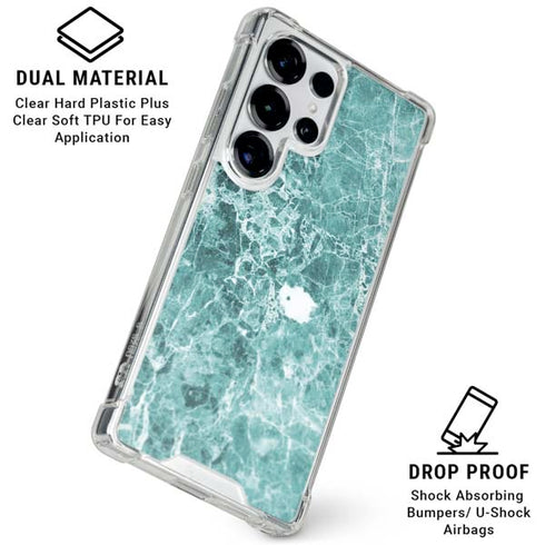 Crushed Turquoise Galaxy S25 Ultra Clear Case