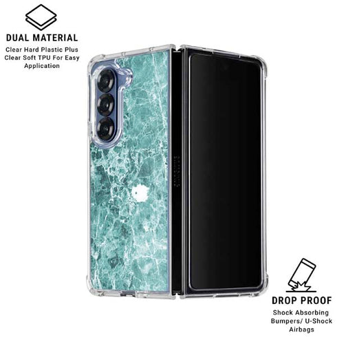 Crushed Turquoise Galaxy Z Fold6 Clear Case