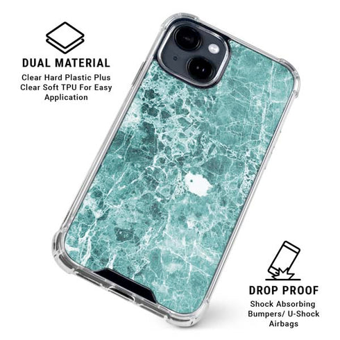 Crushed Turquoise iPhone 15 Clear Case