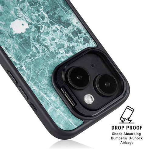 Crushed Turquoise iPhone 15 Kickstand Case