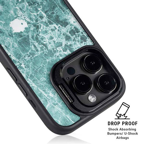 Crushed Turquoise iPhone 15 Pro Max Kickstand Case