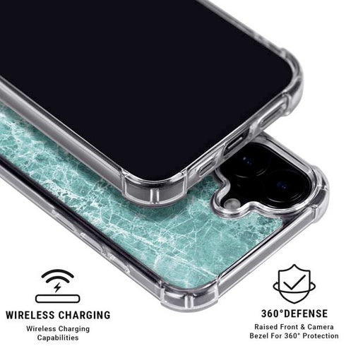 Crushed Turquoise iPhone 16 Clear Case