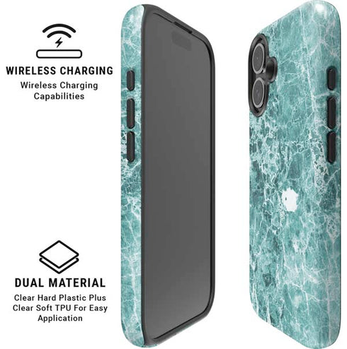 Crushed Turquoise iPhone 16 Plus Magsafe Impact Case