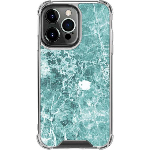 Crushed Turquoise iPhone 16 Pro Max Clear Case
