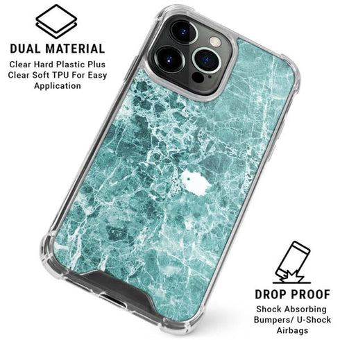 Crushed Turquoise iPhone 16 Pro Max Clear Case