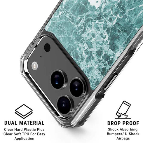 Crushed Turquoise iPhone 18 Pro Clear Case