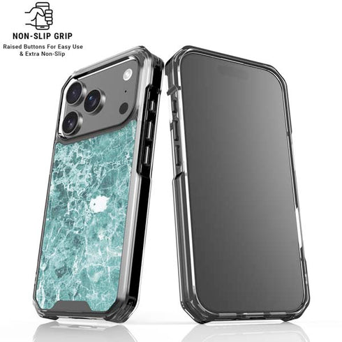 Crushed Turquoise iPhone 18 Pro Clear Case