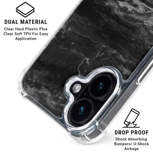 Crystal Black iPhone 16 Plus Clear Case