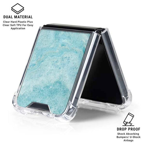 Crystal Turquoise Galaxy Z Flip6 Clear Case