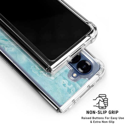 Crystal Turquoise Galaxy Z Fold7 Clear Case