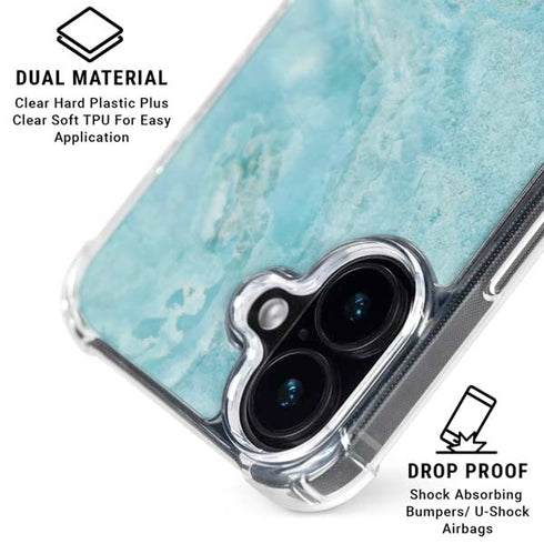Crystal Turquoise iPhone 16 Plus Clear Case