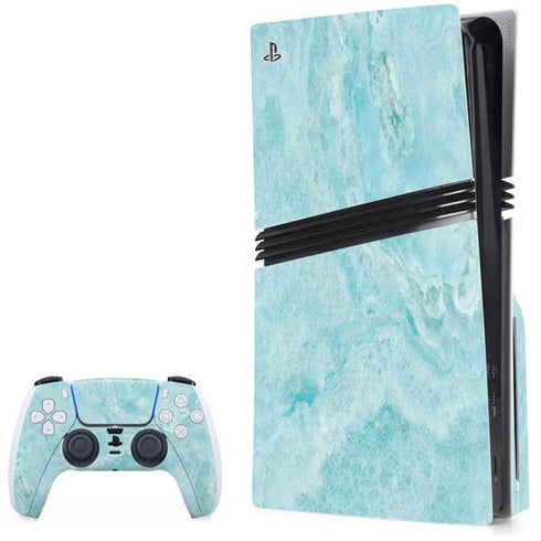 Crystal Turquoise PS5 Pro Disk Bundle Skin