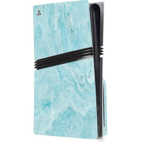 Crystal Turquoise PS5 Pro Disk Console Skin