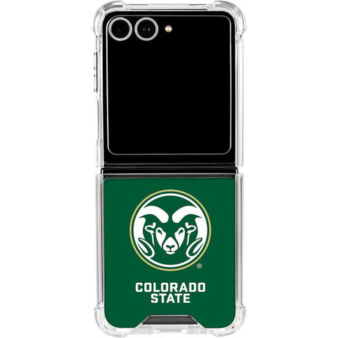 Colorado State University CSU Rams Logo Galaxy Z Flip7 Clear Case