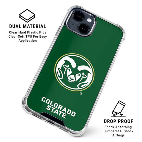 Colorado State University CSU Rams Logo iPhone 15 Clear Case