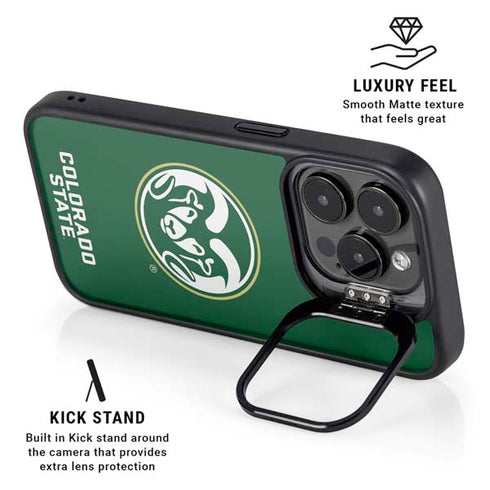 Colorado State University CSU Rams Logo iPhone 15 Pro Max Kickstand Case